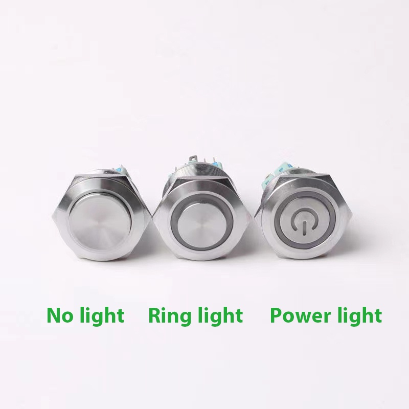 Công Tắc Tự Ngắt Nguồn Điện Tự Ngắt 25mm Chống Thấm Nước Có Đèn Dạng Vòng Tròn Chất Liệu Kim Loại