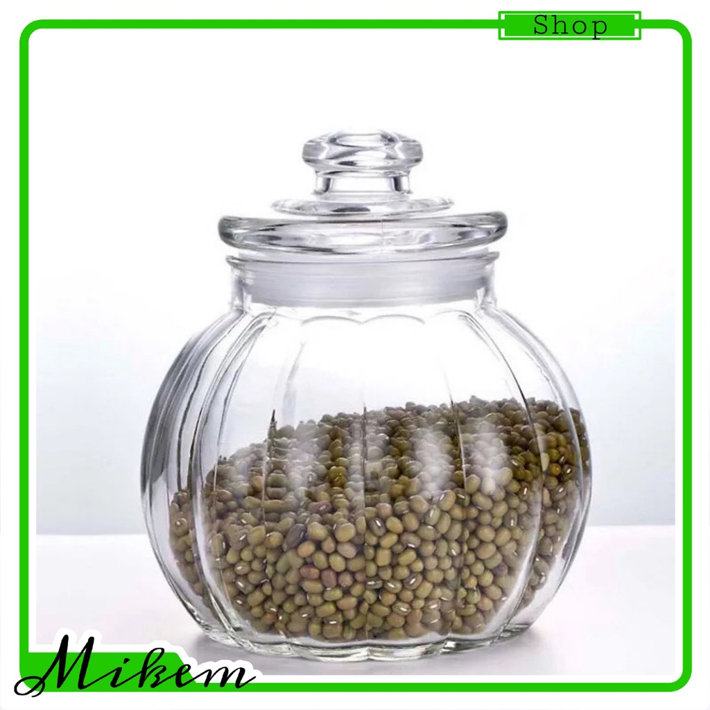 Hủ Thủy Tinh Cao Cấp dung tích 1900ml làm dưa - đựng bánh kẹo loại hạt có ron cao su chồng hở lọ thủy tinh trái bí