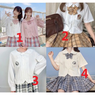 [Order] Áo trắng cổ tròn, thêu hoạ tiết ở ngực, phối đồ jk - seifuku