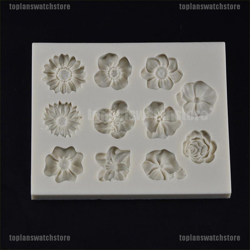 Khuôn Silicone Tạo Hình Hoa Hướng Dương 3D Trang Trí Viền Bánh