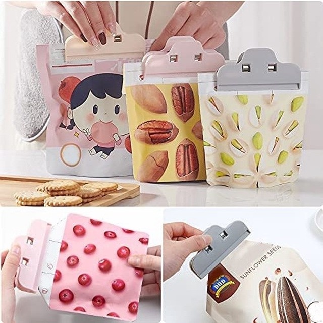 Kẹp miệng túi thực phẩm bằng nhựa mini co giãn chống ẩm tiện dụng