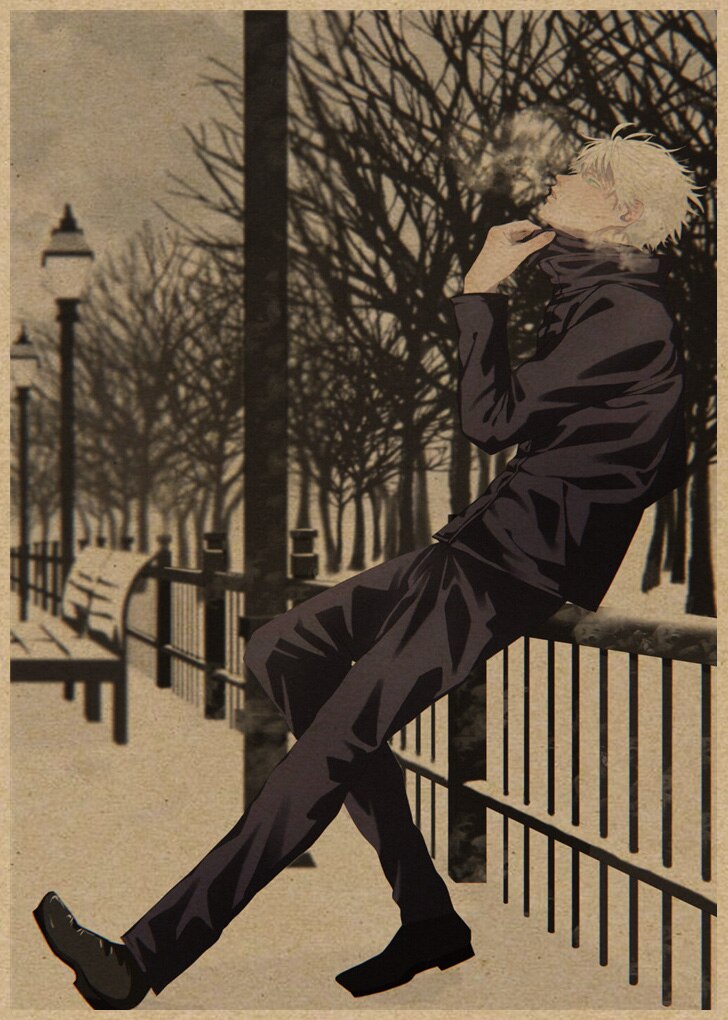 Poster Anime Jujutsu Kaisen phong cách cổ điển