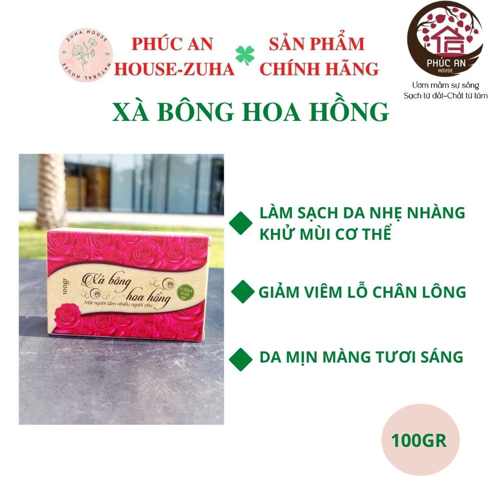 Xà Bông Hoa Hồng Phúc An House-Xà Phòng Tắm Thiên Nhiên Sạch Khuẩn, Dưỡng Da Chăm Sóc Làm Đẹp, Ngăn Ngừa Mụn 100gr | BigBuy360 - bigbuy360.vn