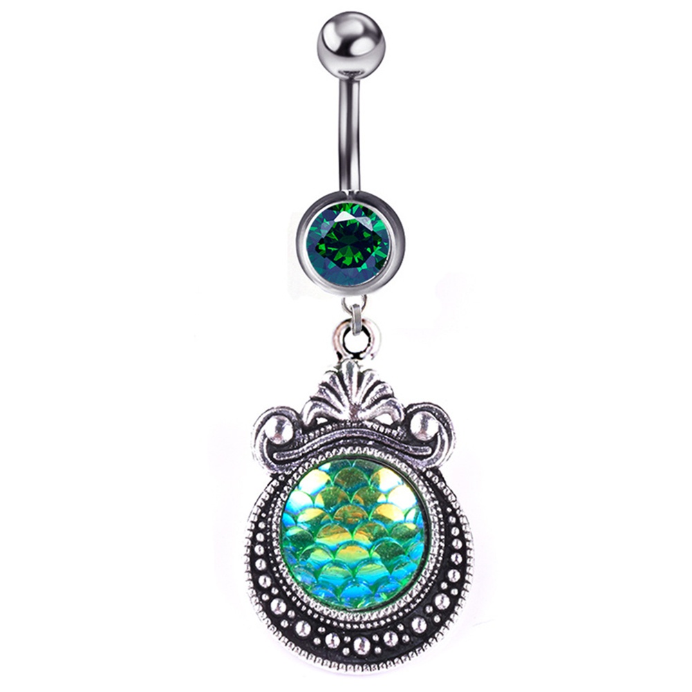 Khuyên RốN HìNh VảY Cá BằNg ThéP Y Tế