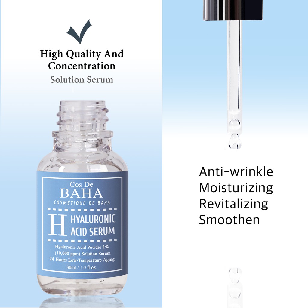 Serum Hyaluronic Acid 1% De BAHA H30ml Hyaluronic Acid Chống Nếp Nhăn Chống Lão Hóa Chăm Sóc Làn Da Cho Da Nhạy Cảm