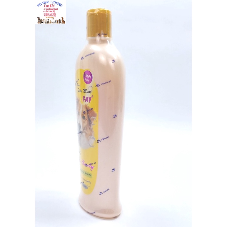 Sữa tắm Chó Mèo FAY siêu mượt Hương En-Rosely Chai 300ml Dưỡng lông Siêu mượt Khử mùi Hương thơm dài lâu Sx tại Việt Nam