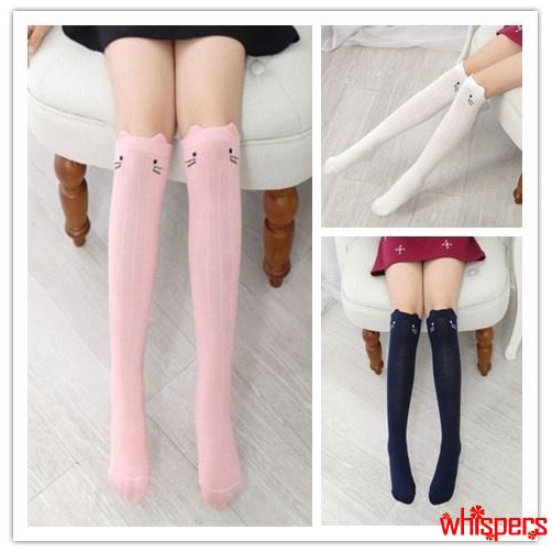 Vớ cotton cao đến đầu gối xinh xắn cho bé gái