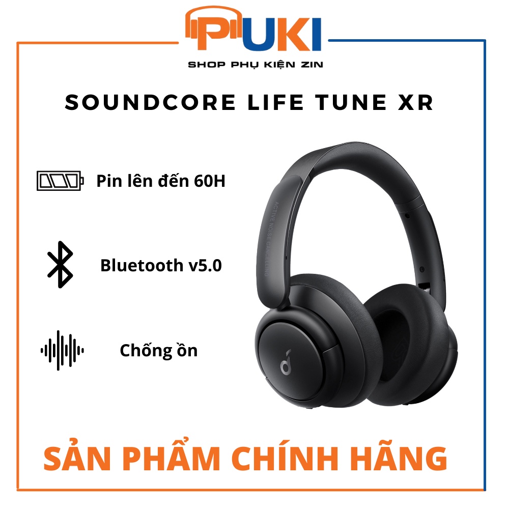 Tai nghe nhét tai không dây hoạt động chống ồn Soundcore Life Tune XR - Màu đen | Hàng Chính Hãng |