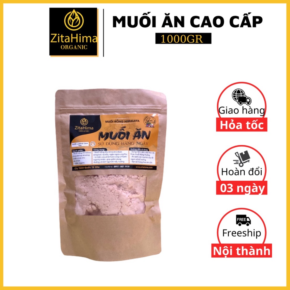 Muối ăn hàng ngày ZitaHima - Muối hồng Himalaya 84 loại khoáng chất