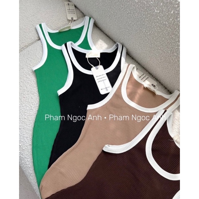 [Ảnh thật/Video] Đầm ôm body phối viền trắng Hàn Quốc tôn dáng