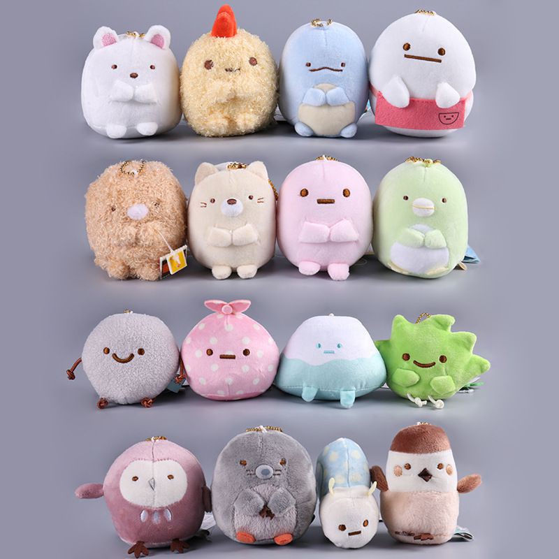 Mới SAN-X Sumikkogurashi Túi sang trọng Charm Japan Sushi Nhồi bông Sumikko gurashi Mặt dây chuyền móc khóa