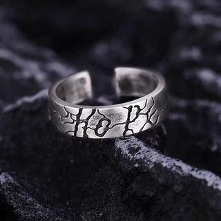 Nhẫn nam nữ thời trang, Nhẫn nam vòng mở họa tiết khắc chữ HOPE độc đáo, Cá tính, Unisex, 1 Chiếc