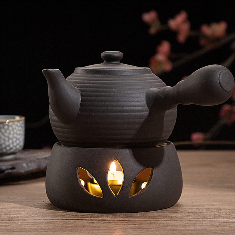 Đế Hâm Nóng Ấm Trà / Cà Phê / Trà Bằng Gốm Sứ Có Lỗ Giá Đỡ