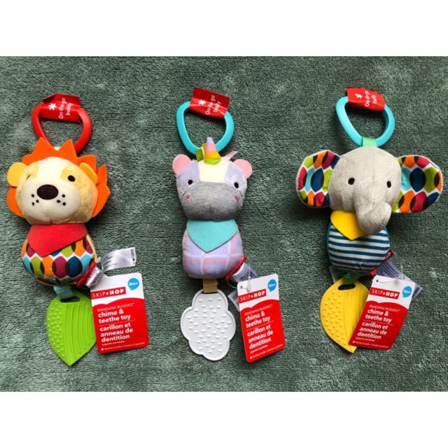 Gặm nướu và treo nôi cho bé Skip Hop Bandana Buddies Chime & Teethe Toy - Chính hãng nhập Mỹ Skiphop