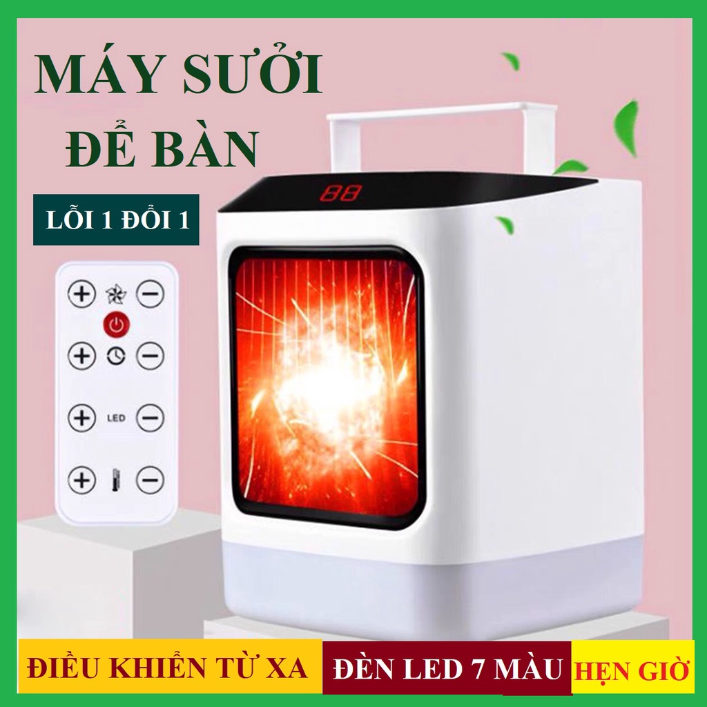 Máy sưởi để bàn NFJ-2 có chức năng hẹn giờ, đèn Led 7 màu, an toàn, tản nhiệt tốt