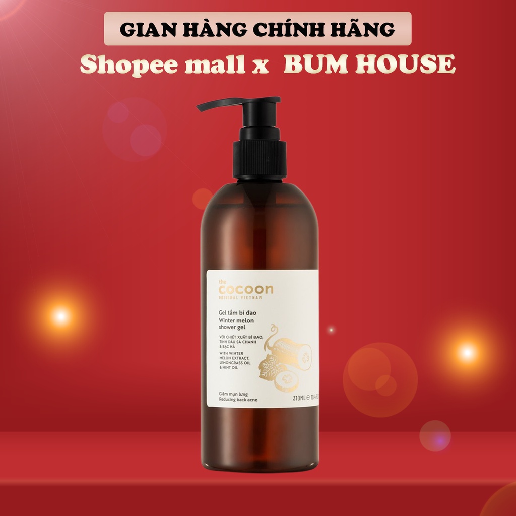 Gel tắm bí đao Cocoon giúp giảm mụn lưng 300ml