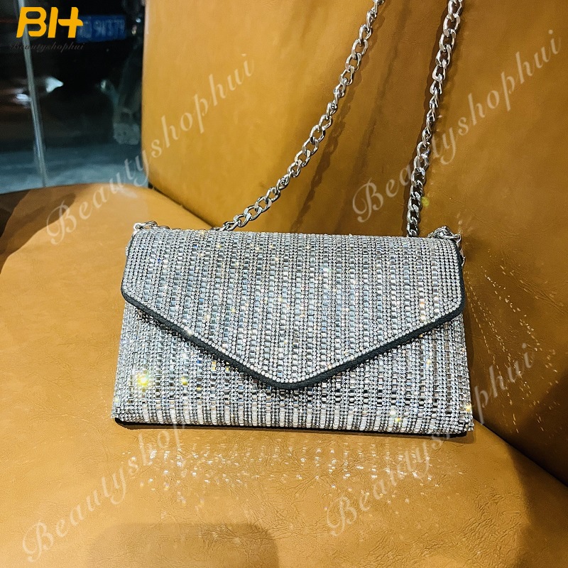 Túi Đeo Chéo Mini Hình Vuông Đính Đá Lấp Lánh Mẫu Mới 2022 Thời Trang Cho Nữ