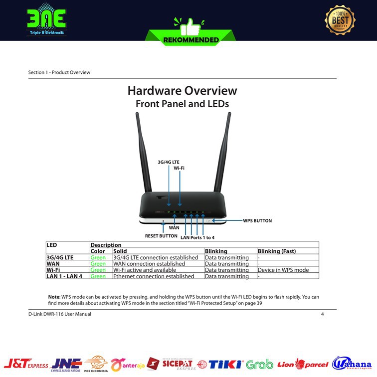 Usb Phát Wifi D-link Dwr-116 4g Lte 3g Hspa | BigBuy360 - bigbuy360.vn
