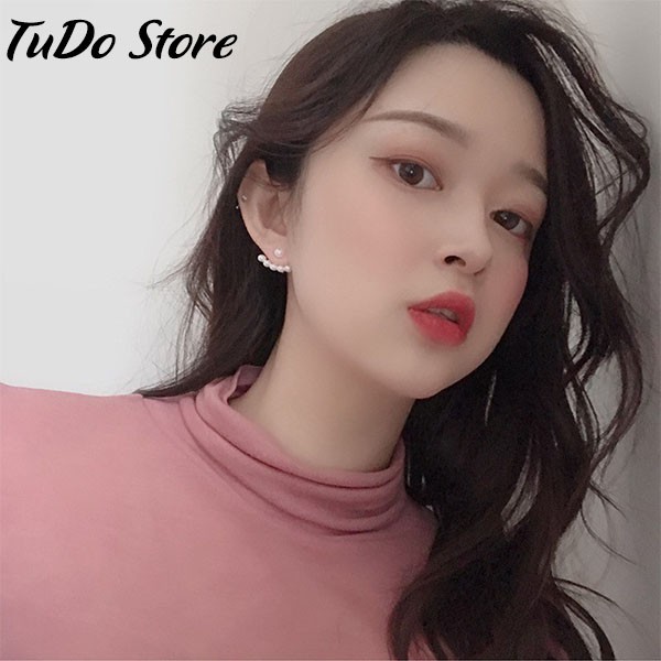 Khuyên tai, bông tai nữ Hàn vầng trắng vành tai màu bạc, vàng trẻ trung HT12