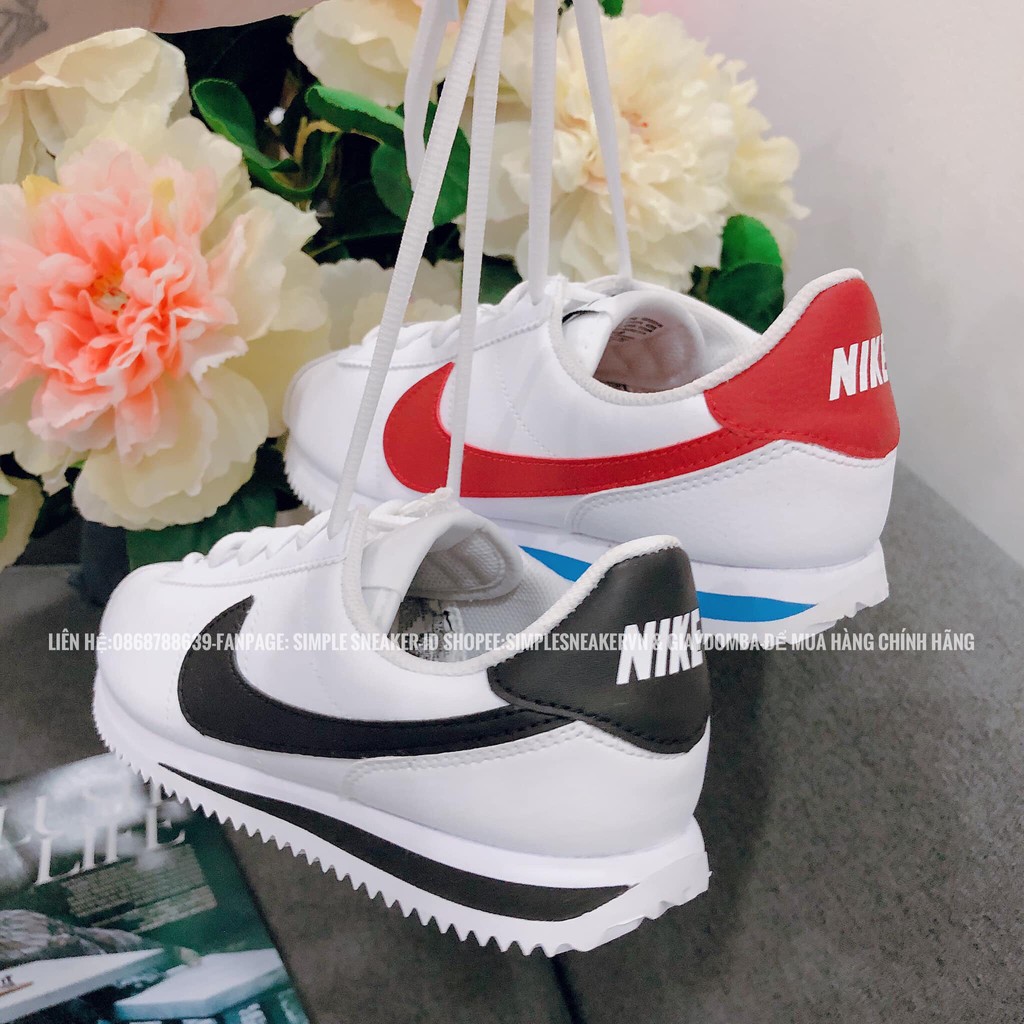 Giày Nike Cortez Auth FREESHIP Giày Thể Thao Nike Chính Hãng - Cortez OG White Red - Simple Sneaker