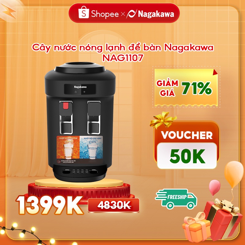 Cây nước nóng lạnh để bàn Nagakawa NAG1107 – Bảo hành 12 tháng