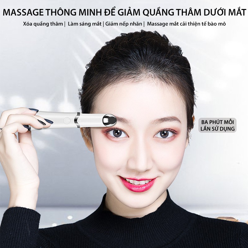 Máy Massage Mắt Sóng Siêu Âm Với Nhiệt Và Chế Độ Rung Giúp Giảm Quầng Thâm Bọng Mắt Mỏi Mắt BH [6 Tháng]