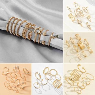 Set 17 Nhẫn Đốt Ngón Tay Mạ Vàng / Bạc Phong Cách Boho