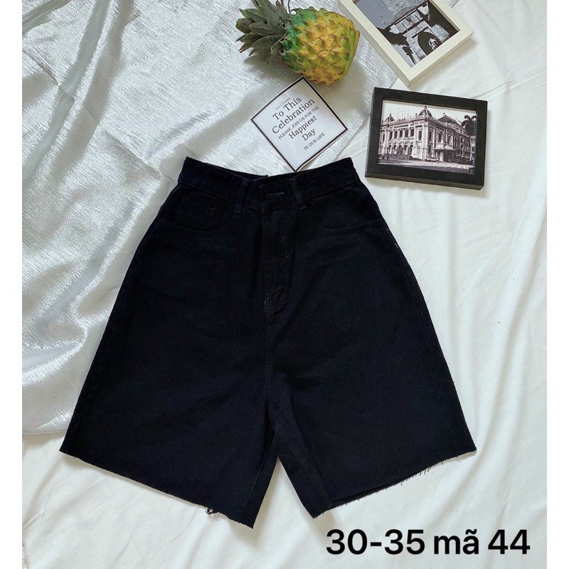 Quần ngố jean nữ màu đen lưng cao size đại hàng VNXK kiểu trơn bigsize MS44 2Kjean