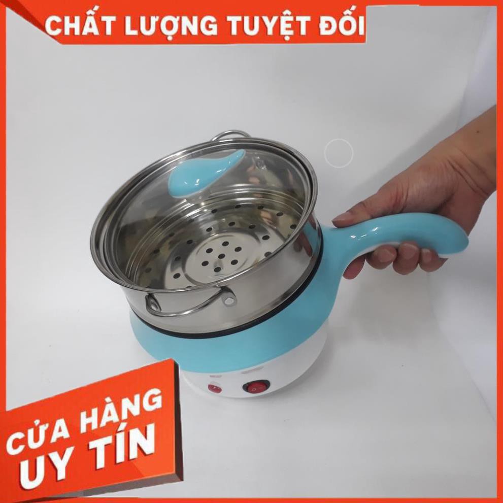 [Hàng Chất Lượng] Nồi lẩu điện đa năng chống dính có Tay cầm và Xửng hấp 18cm M15004