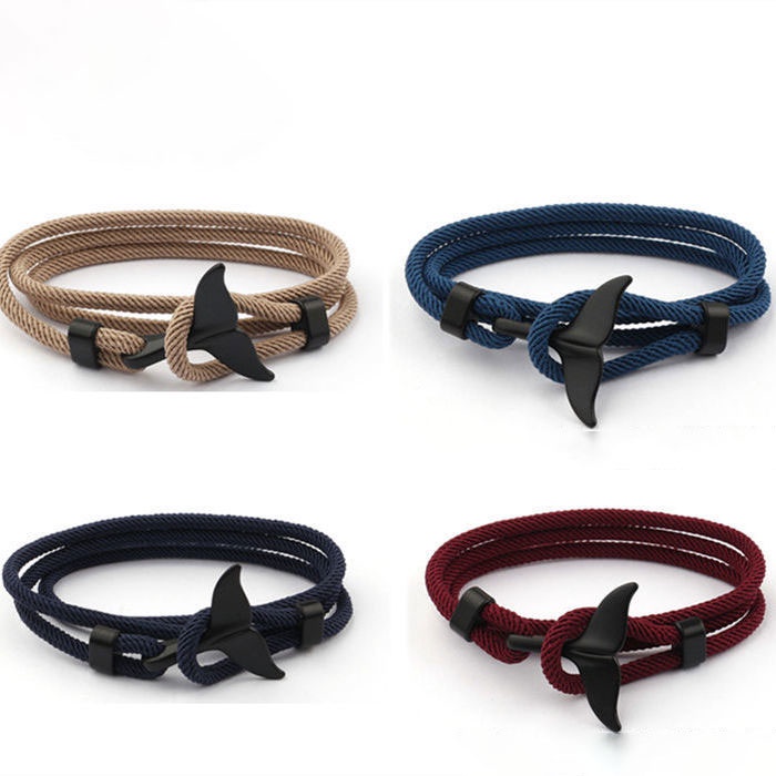 Vòng Tay Dây Bện Hai Khóa Cài Có Thể Điều Chỉnh Thời Trang Đơn Giản Cho Học Sinh