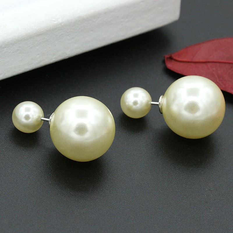 Korean style fashion temperament pearl earrings double size women pearl earrings simple women's earrings