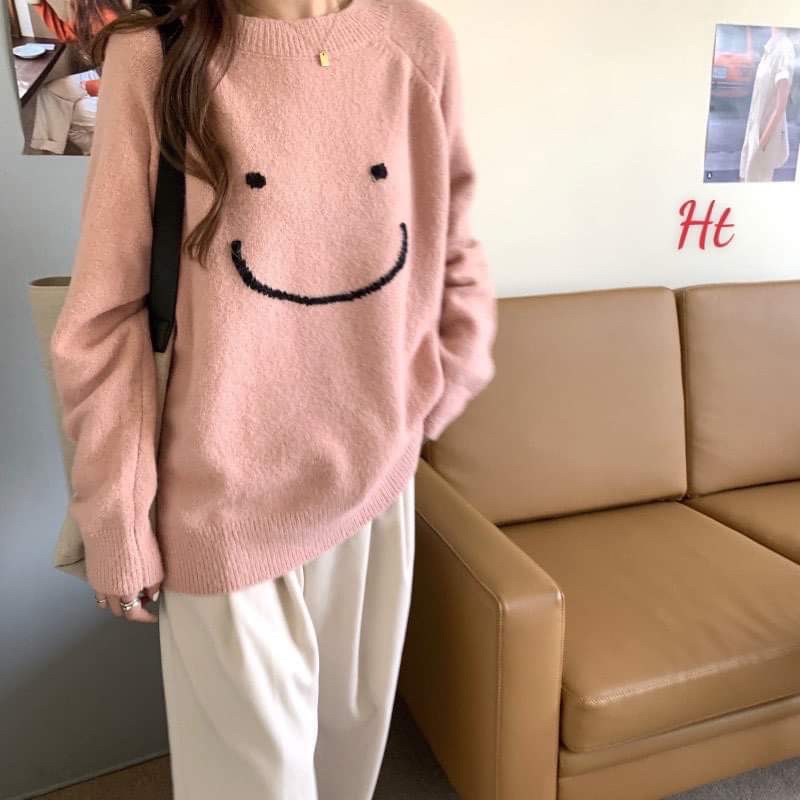 Áo lông mặt cười 2 màu H2A878