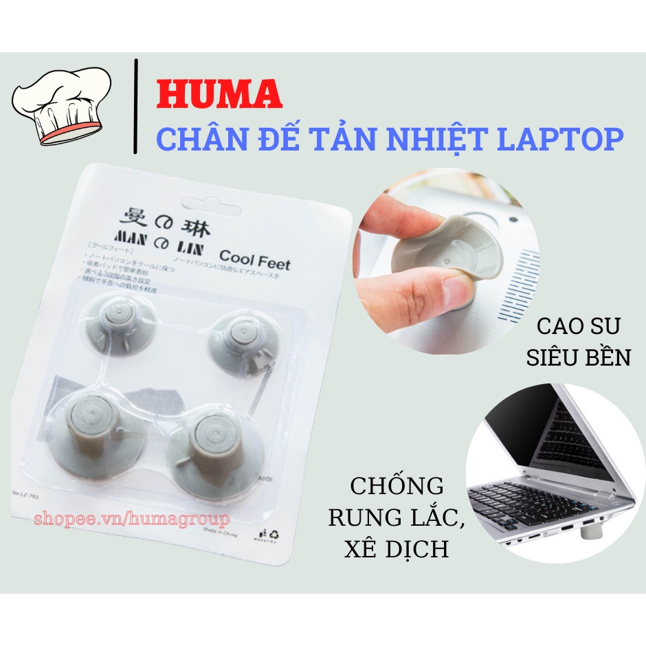 Bộ 4 Chân Đế Cách Nhiệt, Tản Nhiệt Silicon Dành Cho Laptop, Chống Trơn Trượt, Tăng Tuổi Thọ Máy Tính