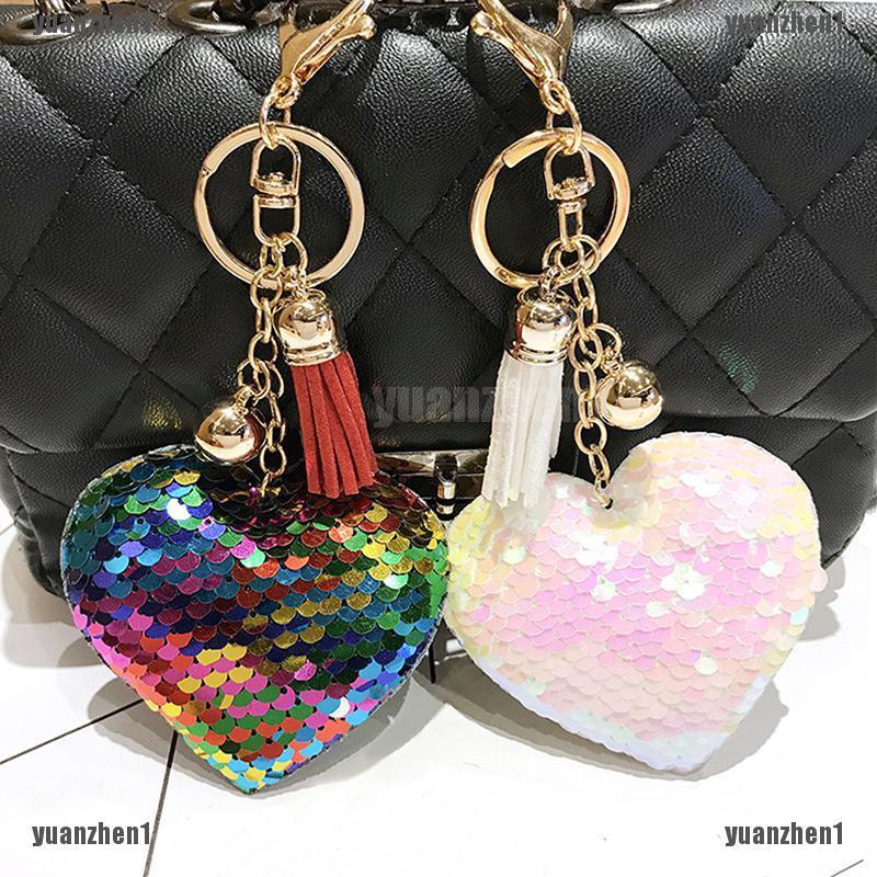 Móc Khóa Hình Trái Tim Đính Kim Sa Lấp Lánh