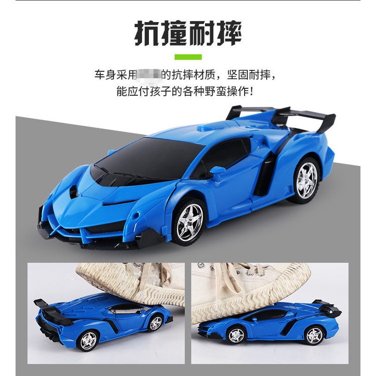 Ô tô điều khiển từ xa Robot biến hình Mykingdom đồ chơi rô bốt xe cảnh sát - có đèn địa hình E1005