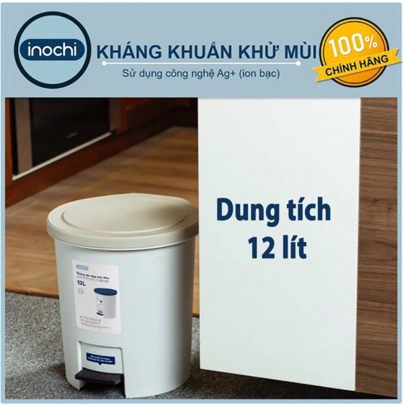 Thùng Rác Nắp Tròn INOCHI Đạp Chân 6L - 12L, Thùng Rác Bếp, Văn Phòng