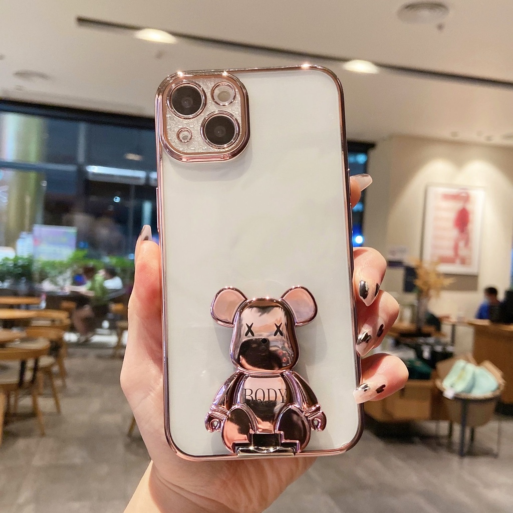 Ốp Điện Thoại Trong Suốt In Hình Gấu Sang Trọng Cho iphone 13 Pro Max i13 13pro 11 Pro Max i11 X XR Xs Max 7plus 8plus 12Pro 12 Pro Max