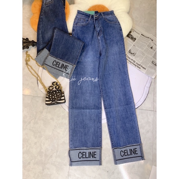 Quần suông co giãn thêu xịn xò dài 99cm