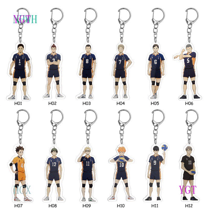 YGT Móc khóa kèm giá đỡ nhân vật anime Haikyuu phong cách mới