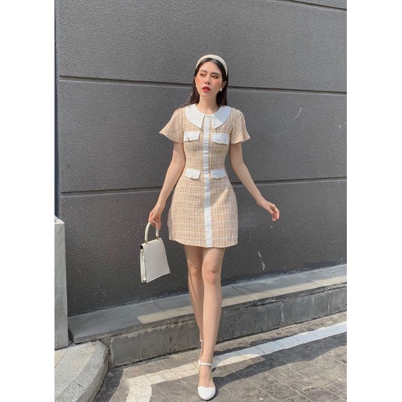 Đầm dự tiệc cao cấp chất dạ tweed Rachel BT164