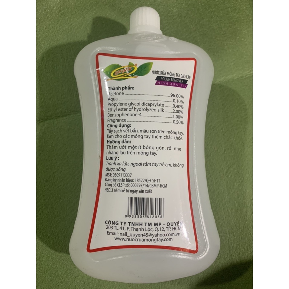 Nước Rửa Móng Tay Quyên Acetone 500ml