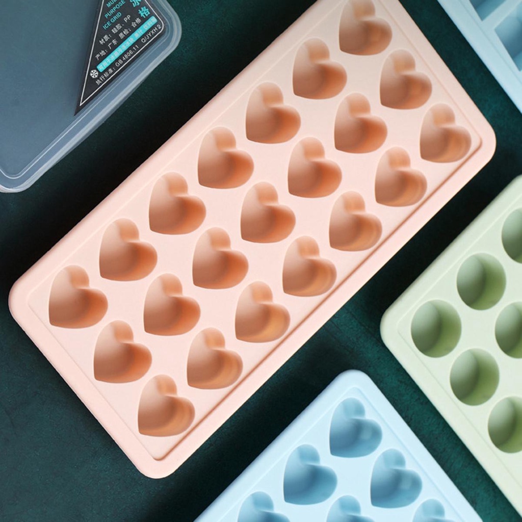 NICKOLAS Khuôn Làm Đá / Kem / Sô Cô La Hình Tròn / Trái Tim Bằng Silicone Thân Thiện Với Môi Tr