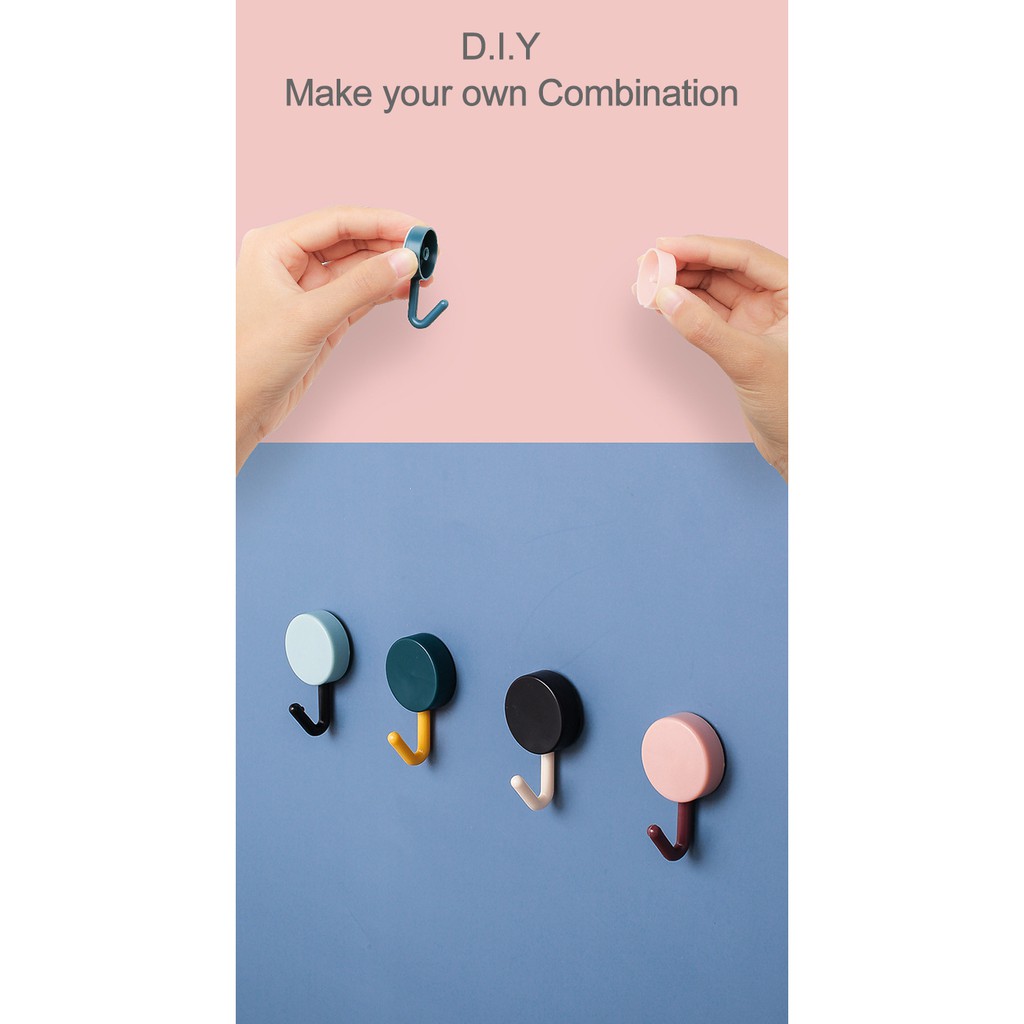 5Pcs/Set Self Adhesive Sticky Hook,Small Wall Hooks Seamless Sticky Hooks Kitchen Bedroom Bathroom HSU