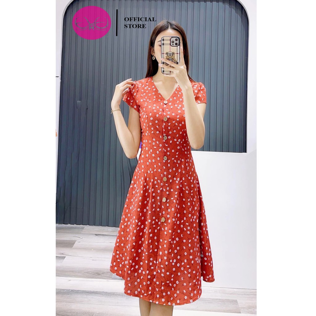 Váy Xòe ,Đầm Dáng Xòe Cổ Tim Họa Tiết Hoa Nhí Evalover | BigBuy360 - bigbuy360.vn