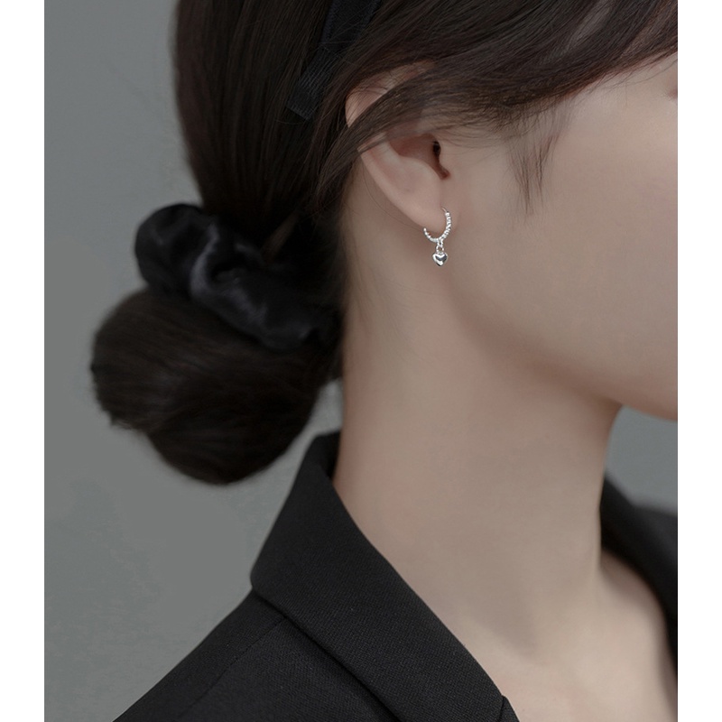 1 đôi bông tai tim rớt mạ bạc s925