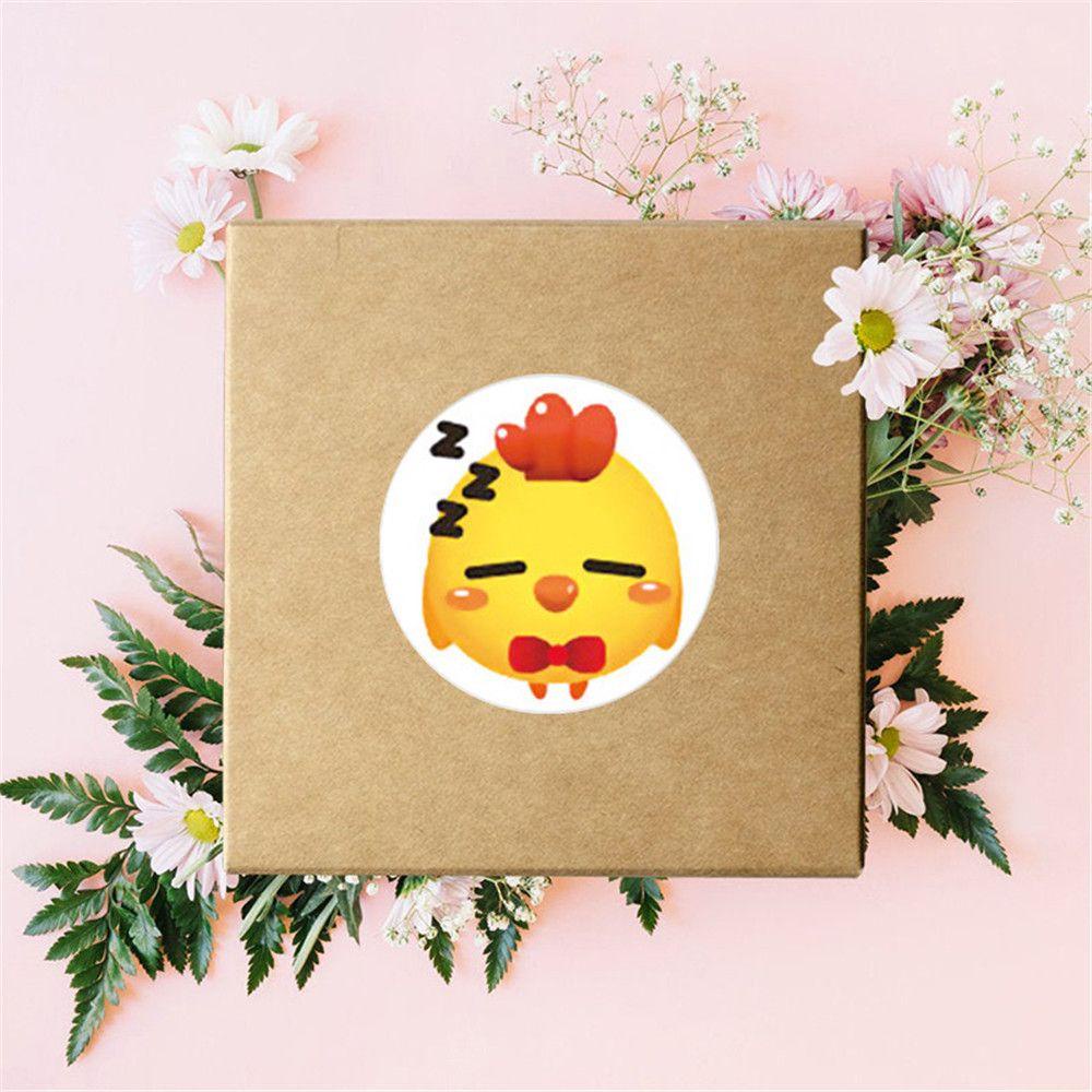 PINEVN Bộ 500 Miếng Dán Trang Trí Bằng Giấy Kraft In Chữ Thank You Kiểu Vintage Dễ Thương