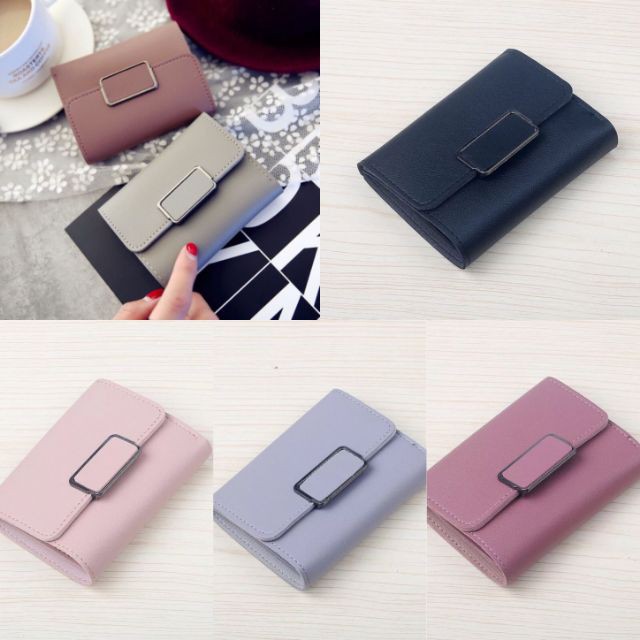 Ví nữ đẹp cầm tay KHÓA VUÔNG mini cao cấp nhỏ gọn bỏ túi giá rẻ