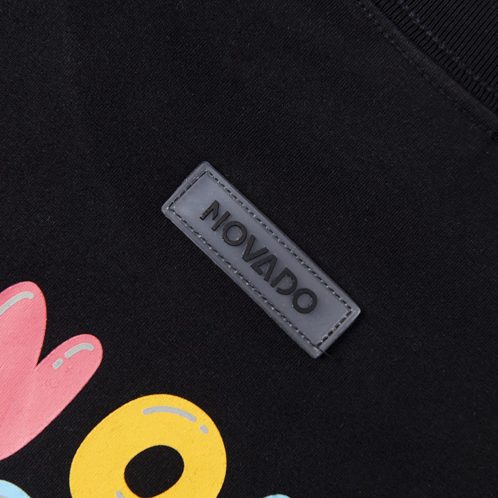 Áo Phông Tay Lỡ Local Brand Novado Fashion Cotton 4 Chiều Form Rộng Nam / Nữ, Dày Dặn Thoáng Mát Đen N21Đ-HT