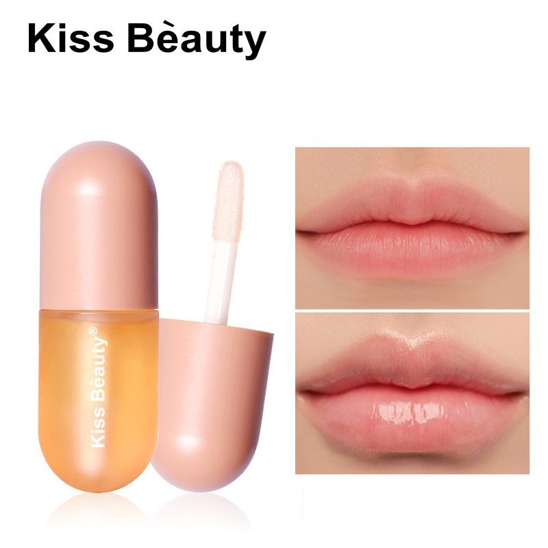 Son bóng KISS BEAUTY dưỡng hồng môi mềm mọng môi không màu Plump Lip Maximizer KISS08