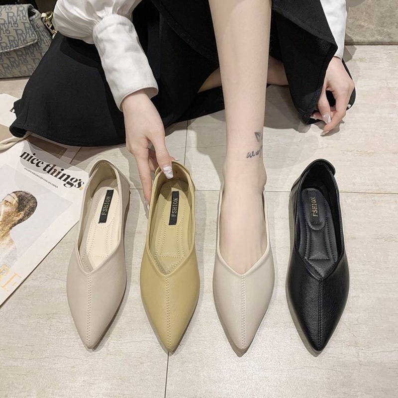 Giày Cao Gót Mũi Nhọn Màu Sắc Thanh Lịch Cho Nữ